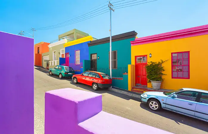 Renkli semtler- Bo-Kaap, Cape Town, Güney Afrika.